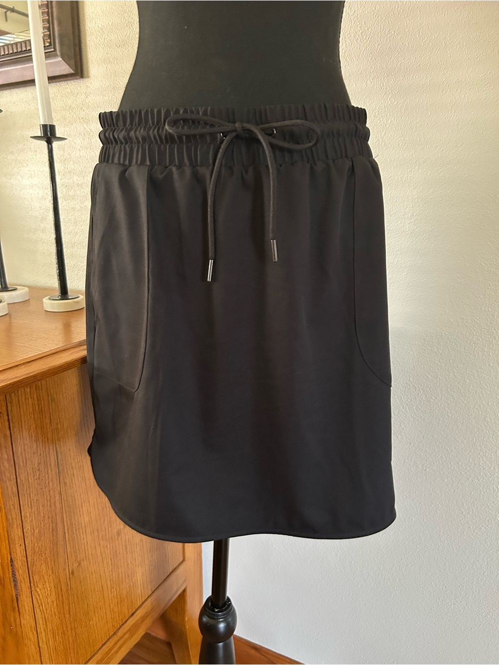 St. John's Bay Black Pull-On Mini Skirt with Drawstring